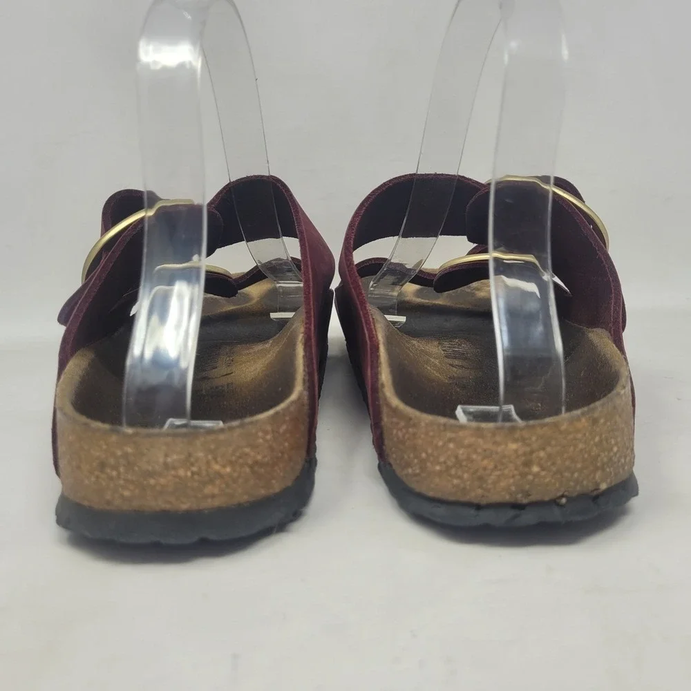 Birkenstock Arizona Sandals EU41 US8 Berry Crush Burgundy Suede Big Buckle